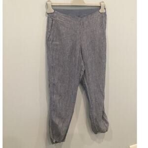 J. Jill Womens Linen Pants XS Petite Blue Pull On Elastic Waist Beachy Coastal